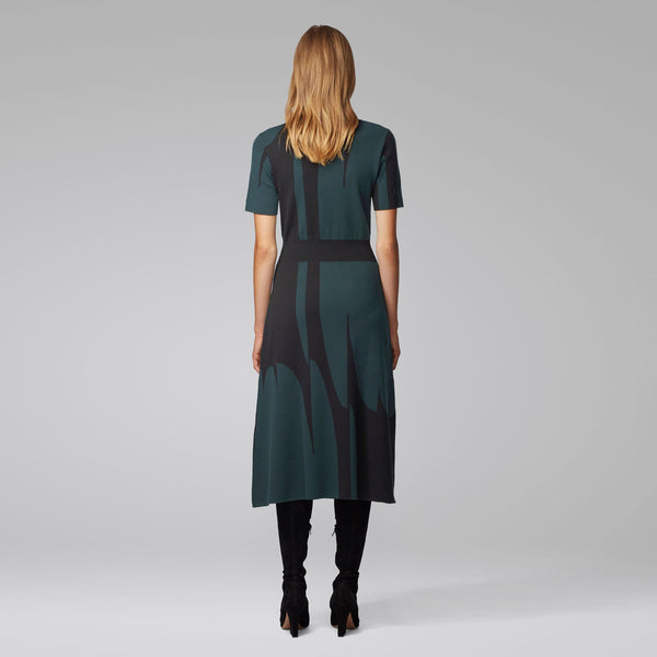 BOSS - abito Faeh - fitted cut - verde scuro e nero