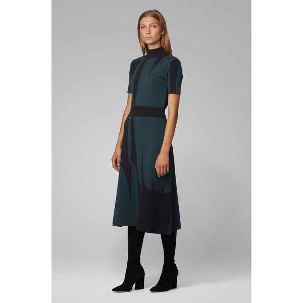 BOSS - abito Faeh - fitted cut - verde scuro e nero