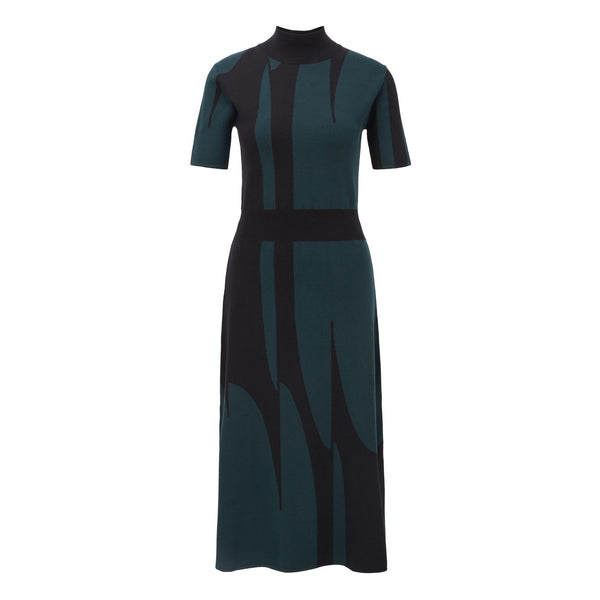 BOSS - abito Faeh - fitted cut - verde scuro e nero