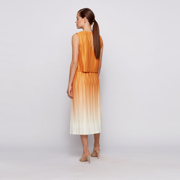 BOSS - abito Ezzica - regular fit - arancione e panna