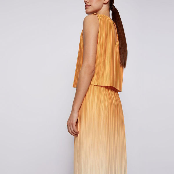BOSS - abito Ezzica - regular fit - arancione e panna