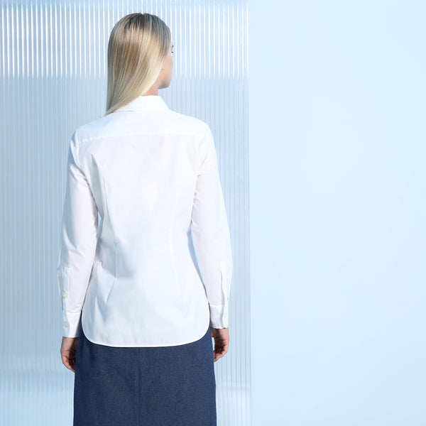 BOSS - blusa Bavidbo - tailored fit - cotone - bianco