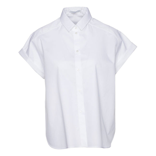 BOSS - blusa Bixina - relaxed fit - cotone - bianco