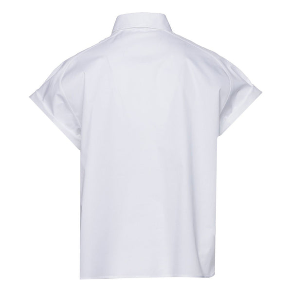 BOSS - blusa Bixina - relaxed fit - cotone - bianco
