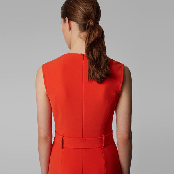 BOSS - Abito Dadorina - regular fit - scollo a V - arancione