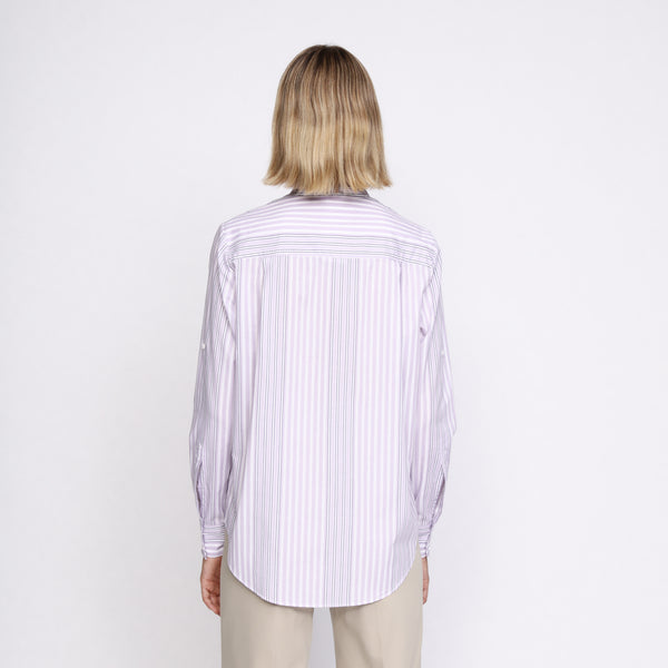 BOSS - blusa Efelize - tailored fit e relaxed fit - 100% cotone - viola pastello