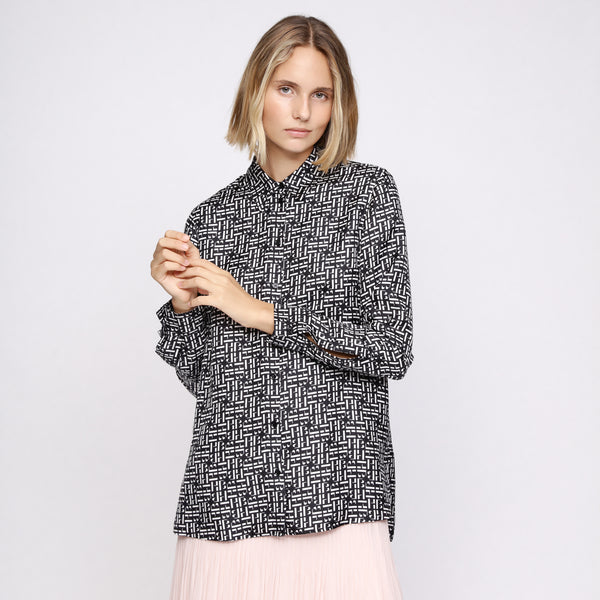 BOSS - blusa Babia - tailored fit e regular fit - 100% seta - multicolore