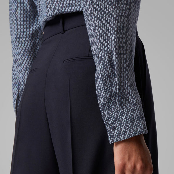 BOSS - blusa Banora - tailored fit e regular fit - 100% seta - multicolore e azzurro