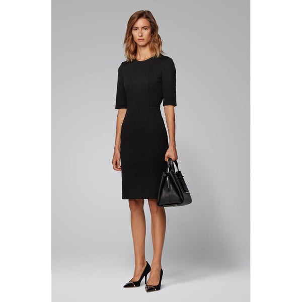 BOSS - Abito Depeplar - regular fit - scollo rotondo - nero