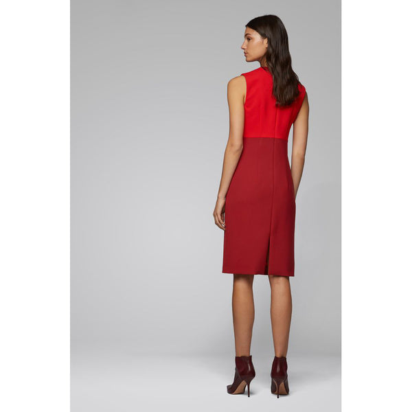 BOSS - Abito Daedalus - slim fit - scollo a V - rosso scuro