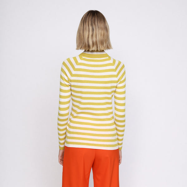 BOSS - maglia Waffin - slim fit - collo dolcevita - multicolore e crema
