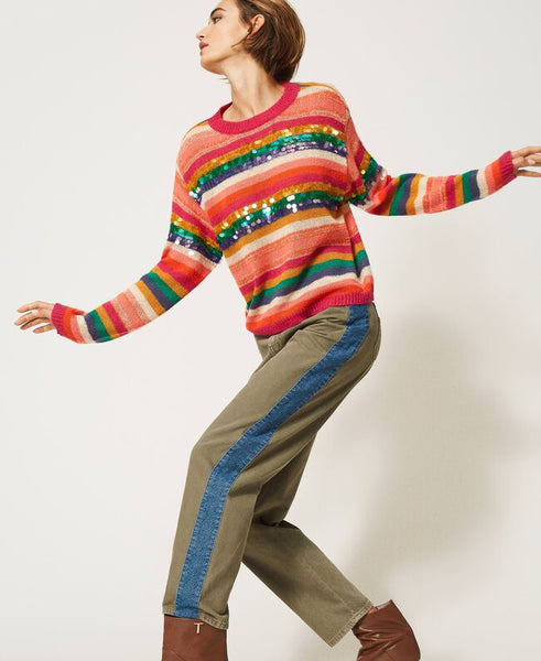Maglia in misto lana con paillettes