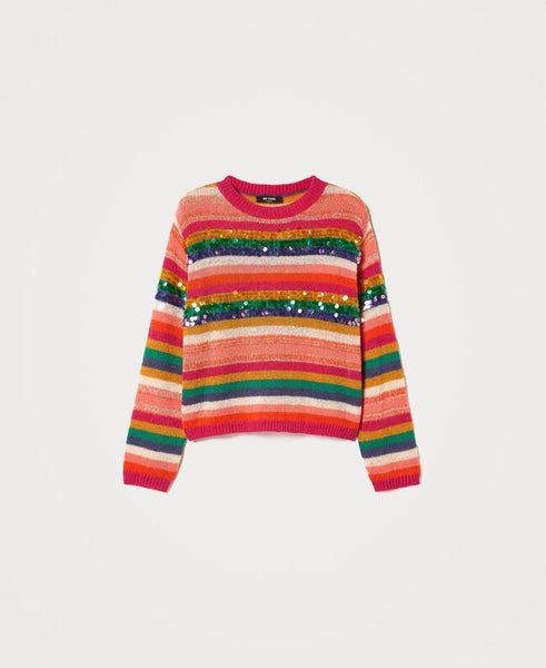 Maglia in misto lana con paillettes