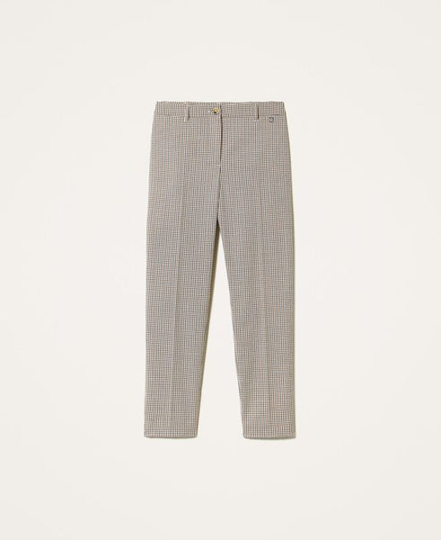 Pantaloni a sigaretta a disegno check