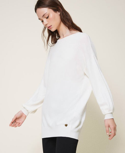 Maglia in misto lana con fiocco