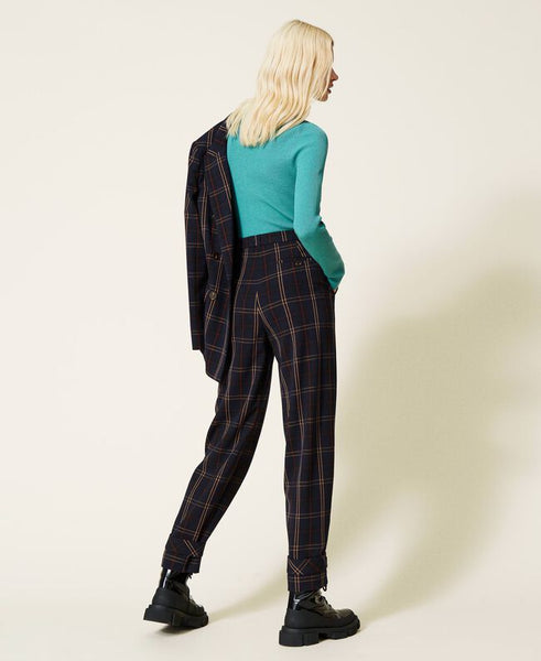 Pantaloni 'Emerald' jacquard check