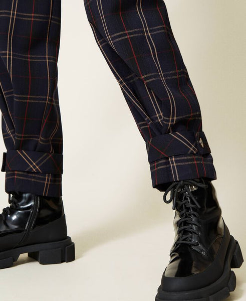 Pantaloni 'Emerald' jacquard check