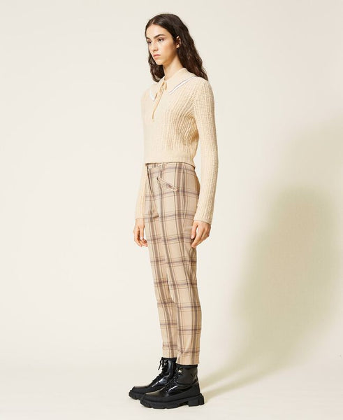 Pantaloni a sigaretta 'Emerald' jacquard