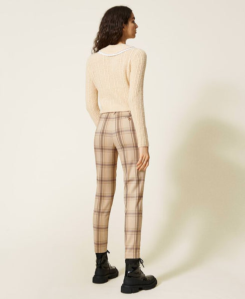 Pantaloni a sigaretta 'Emerald' jacquard