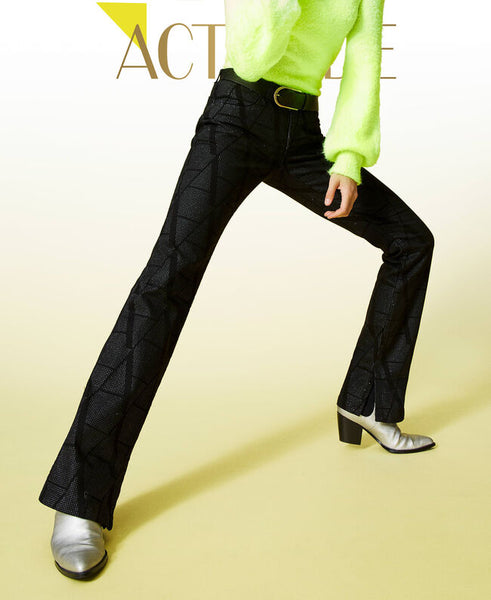 Jeans bell bottom full strass