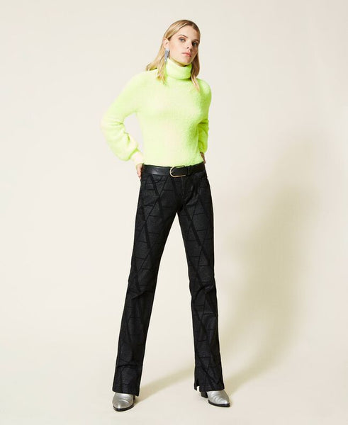 Jeans bell bottom full strass