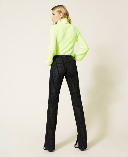 Jeans bell bottom full strass