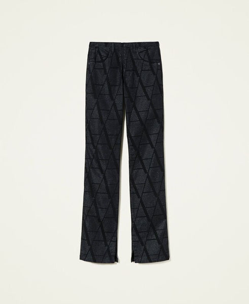 Jeans bell bottom full strass