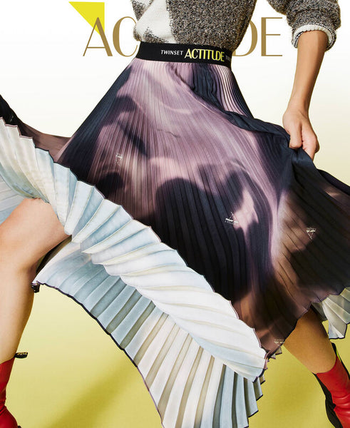 Gonna lunga 'Sphene' in twill stampato