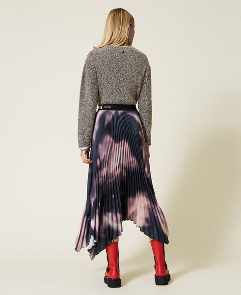 Gonna lunga 'Sphene' in twill stampato