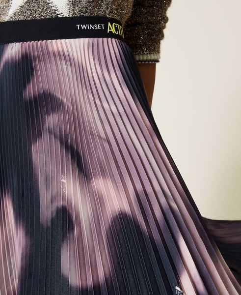 Gonna lunga 'Sphene' in twill stampato