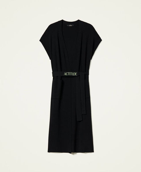 ⚡Gilet lungo con cintura logata