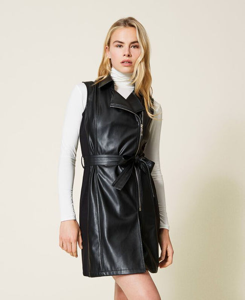 ⚡Abito in tessuto spalmato con zip