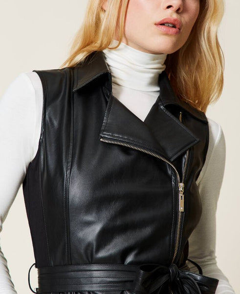 ⚡Abito in tessuto spalmato con zip