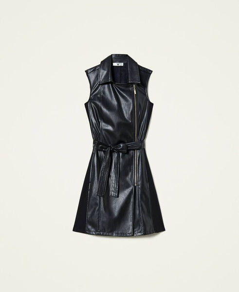 ⚡Abito in tessuto spalmato con zip