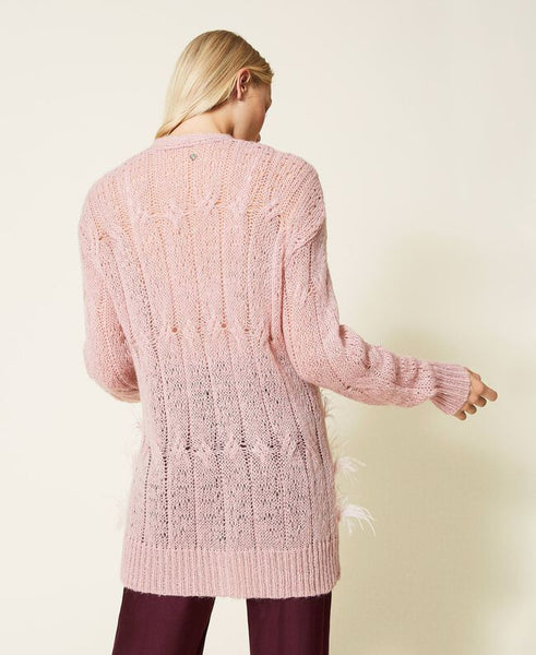 ⚡Cardigan in misto lana con piume