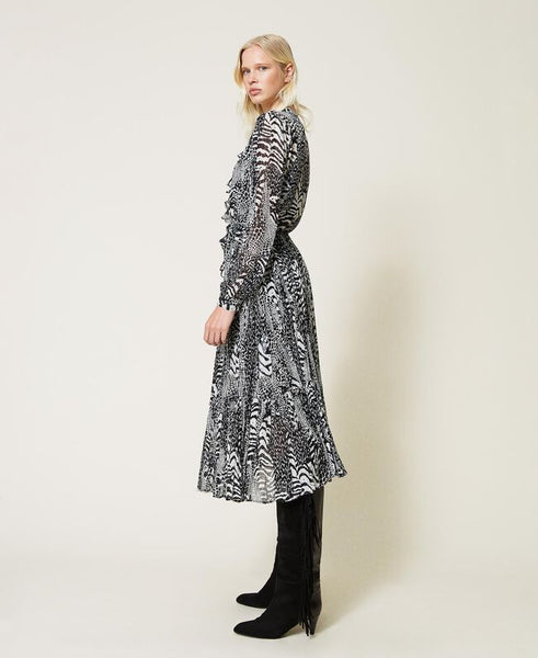 ⚡Abito lungo in creponne animalier