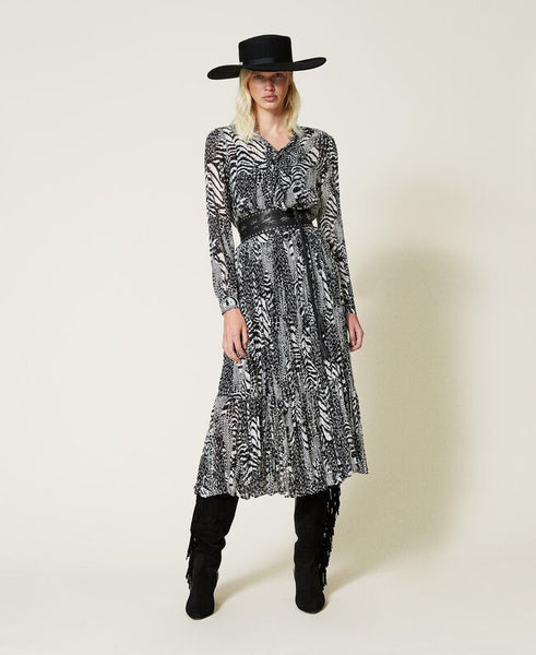 ⚡Abito lungo in creponne animalier