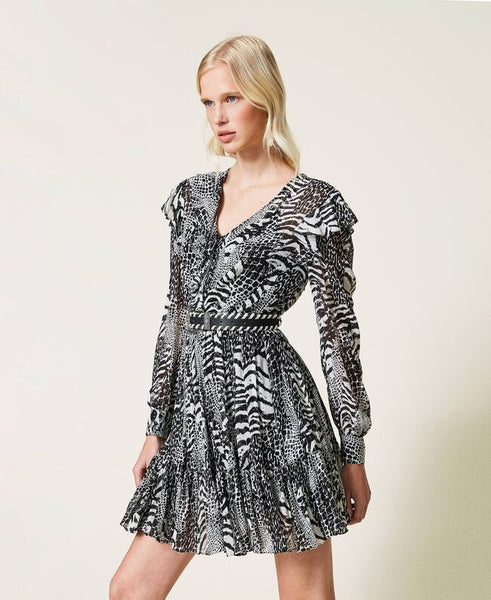 ⚡Abito in creponne animalier