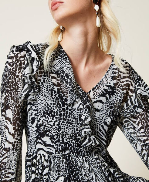 ⚡Abito in creponne animalier