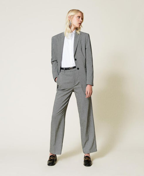 ⚡Giacca blazer in misto lana chevron