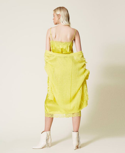 ⚡Cardigan in misto mohair con frange