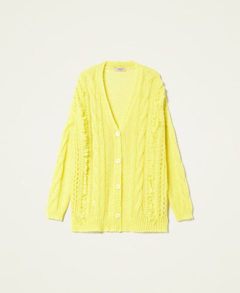 ⚡Cardigan in misto mohair con frange