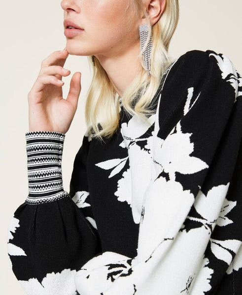 ⚡Abito jacquard a fiori