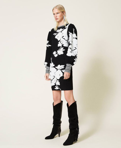 ⚡Abito jacquard a fiori