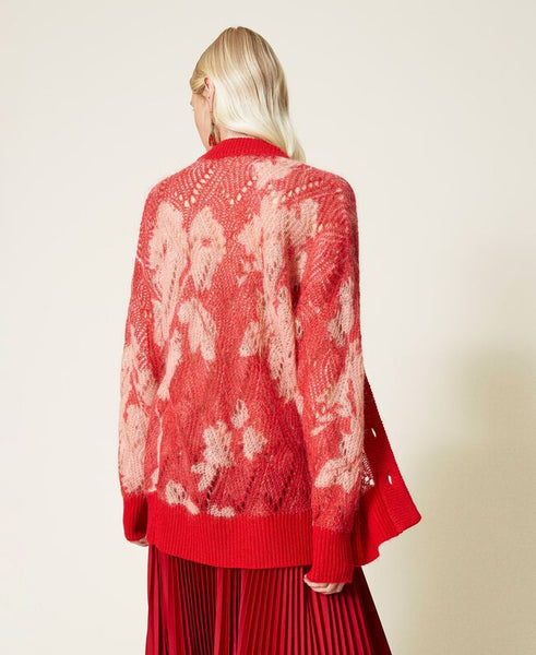 ⚡Cardigan in misto mohair traforato a fiori