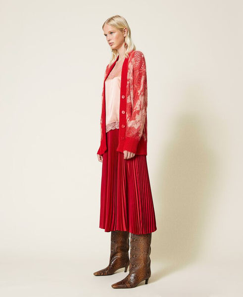 ⚡Cardigan in misto mohair traforato a fiori