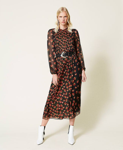 ⚡Abito lungo in creponne stampato a fiori