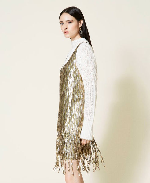 ⚡Abito in full paillettes con frange