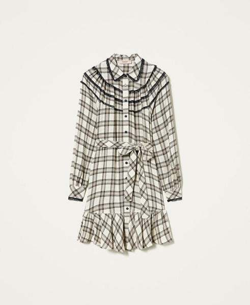 ⚡Abito a quadri con pizzo