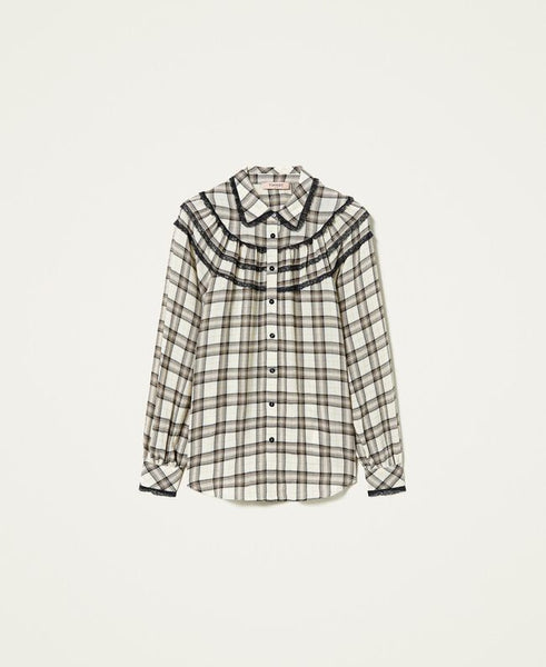 Camicia a quadri con pizzo